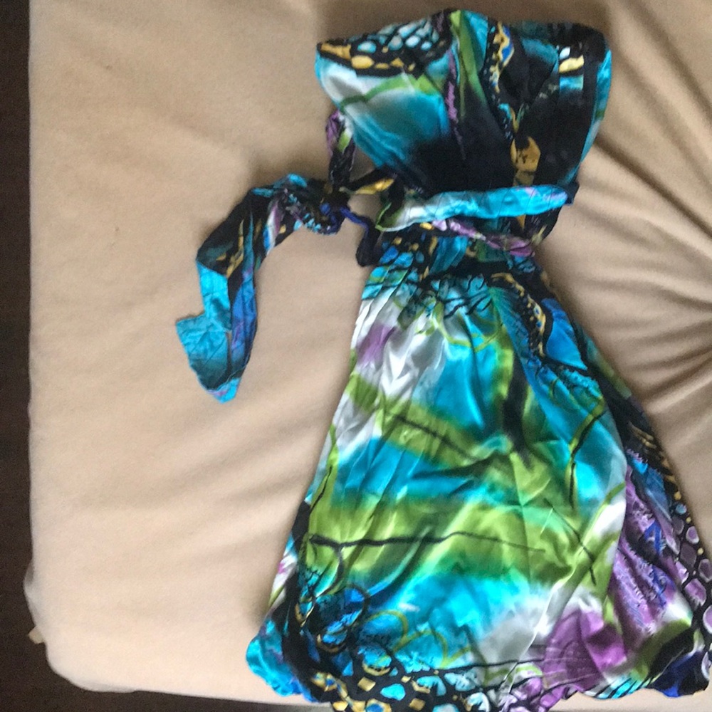 Strapless mini dress